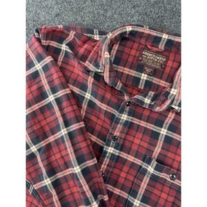 Vintage Abercrombie & Fitch Big Shirt Plaid Flannel Red Black Mens L
